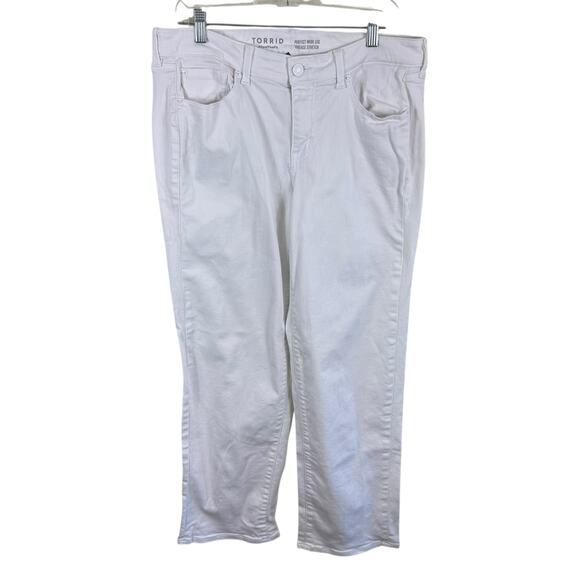 Torrid Cotton White Perfect Wide Leg Vintage Stretch Mid Rise Jeans Size 10T - Picture 6 of 13